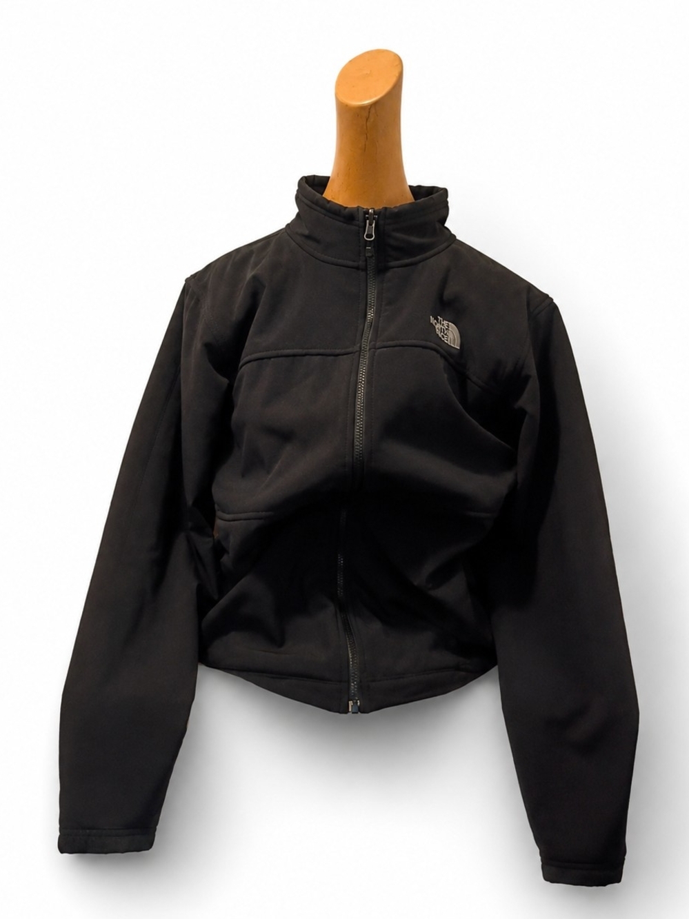 The North Face Mens Black Full-Zip Fleece Jacket - Medium.